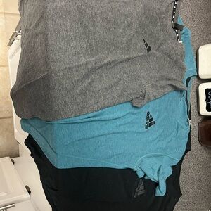 Adidas Gray and Blue T-Shirts